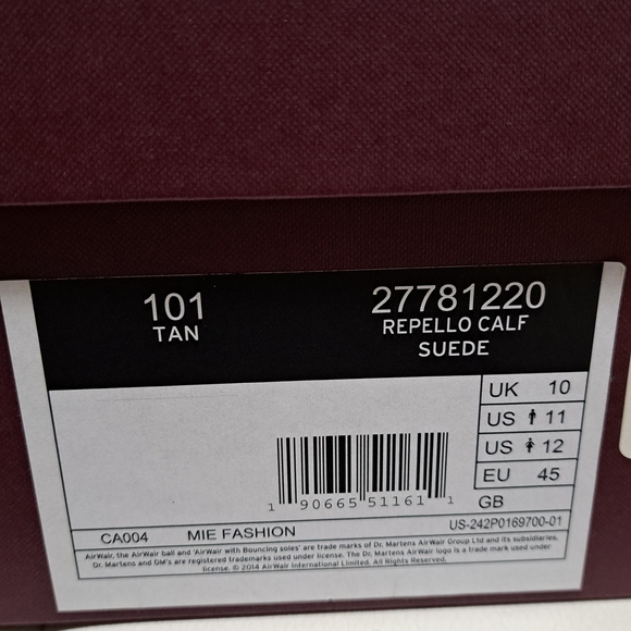 Dr Martens 101 C.F. Stead Tan Suede Boots W/Ben SDr. Martens Brown Leather Boots - Picture 8 of 10